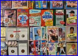 Junk Drawer Flea Market Lot Gold Silver Coins Baseball Cards C99 Wow