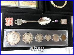Junk Drawer Lot 1882 Silver Morgan Dollar Coins Gold Untested Jewelry Cards