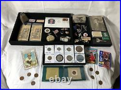 Junk Drawer Lot 1937 Silver Walking Liberty Half Dollar Coins Gold Jewelry Cards