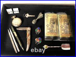 Junk Drawer Lot Gold 1923 Silver Peace Dollar Coins Celtic Jewelry Cards
