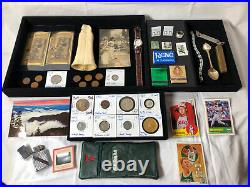 Junk Drawer Lot Gold Silver Coins 1946 Walking Liberty Half Fossil Watch Jewelry