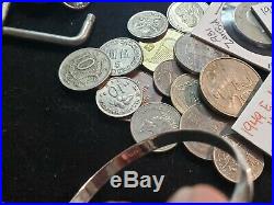 Junk Drawer Lot Morgan Silver. 925 Sterling Gold Jewerly Coins Mason Pin + MORE
