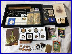 Junk Drawer Lot Silver Coins Gold Antiques Jewelry Walking Liberty Half Dollar
