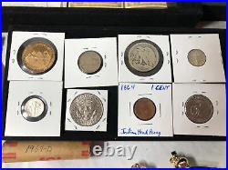 Junk Drawer Lot Silver Coins Gold Antiques Jewelry Walking Liberty Half Dollar