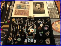 Junk Drawer Lot Sterling Silver Turquoise Necklace Rings Coins Morgan JFK Gold