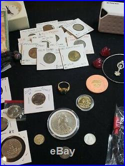 Junk Drawer Lot THALER Silver. 925 Sterling Gold Jewerly Coins Speaker + MORE