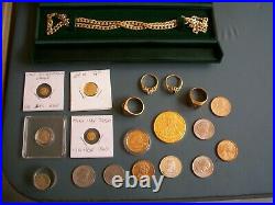 Junk Drawer Lot of Jewelry, Gold & Silver Coins