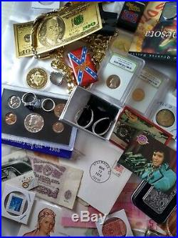 Junk drawer HUGE LOT Silver Coins Gold Knives Zippo Watches. 925 Jewelry