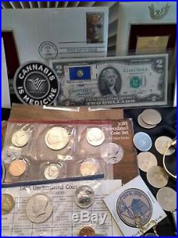Junk drawer lot Gold US Silver Coins Zippo Knives Watches