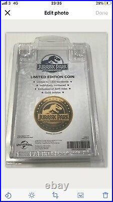 Jurassic Park 25th Anniversary Velociraptor Gold Coin Sold Out Ltd To 1000