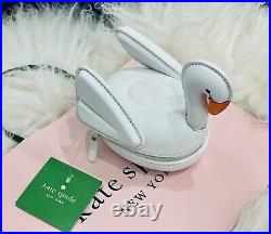 Kate Spade Swan Coin Purse checking in 3d swan white leather Novelty Rare NWT