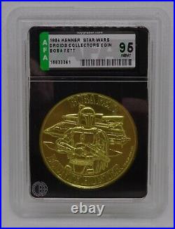 Kenner 1984 Star Wars AFA 95 BOBA FETT Gold Droids Coins PotF