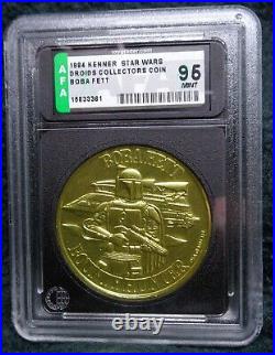 Kenner 1984 Star Wars AFA 95 BOBA FETT Gold Droids Coins PotF