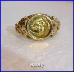 Kim Taylor Reece 14K & 24K Yellow Gold Coin Collection Hula Ring 3 grams