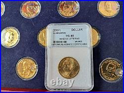 LEGAL US $1 Presidential Coin Collection (39) 24k + (2) Plat + GW ERROR COIN