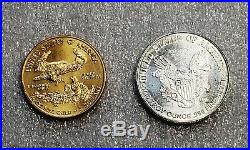 LOT of TWO 1/10 oz Gold Coin & Silver Eagle NICE Collectibles & Investment