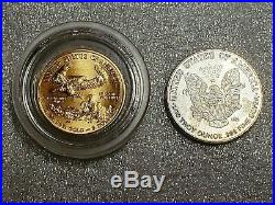 LOT of TWO 1/10 oz Gold Coin & Silver Round NICE Collectibles & Investment