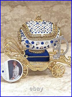 Lady Diana Princess of Hearts Silver coin & Intial Swarvoski Diamond Faberge egg