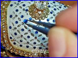 Lady Diana Princess of Hearts Silver coin & Intial Swarvoski Diamond Faberge egg