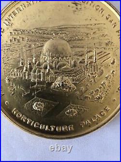 Large Gold Coin Souvenir Medallion Panama Pacific International Exhibition 1915