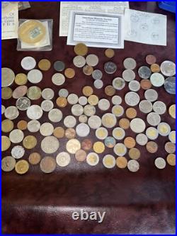 Large coin collection Lot Morgan Silver Dollars Gold Plated World Coins
