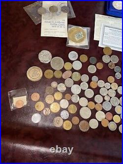 Large coin collection Lot Morgan Silver Dollars Gold Plated World Coins