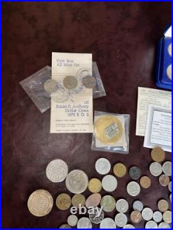 Large coin collection Lot Morgan Silver Dollars Gold Plated World Coins