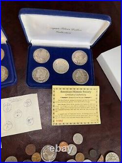 Large coin collection Lot Morgan Silver Dollars Gold Plated World Coins