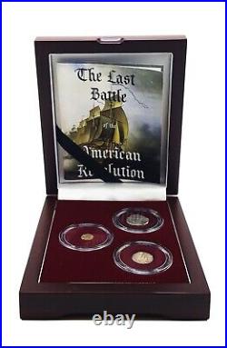 Last Battle of American Revolution 3 Coin Boxed Collection Gold & Silver