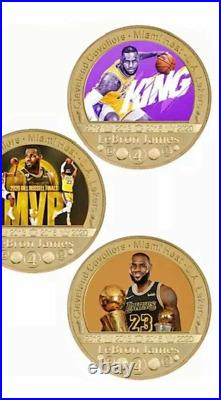 LeBron James Gold Clad Coin Collection Nice Set with Velvet Presentation Box