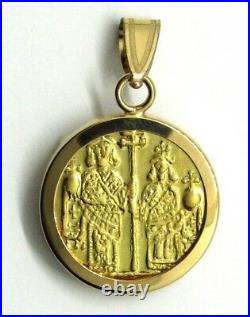 Leo the wise 22 Karat Gold Byzantine-type Coin Pendant Medal 17mm