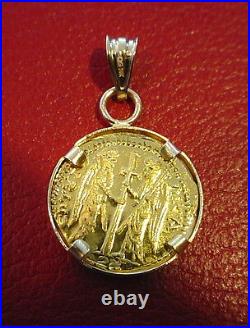 Leo the wise 22 Karat Gold Byzantine-type Coin Pendant Medal 17mm