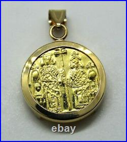 Leo the wise 22 Karat Gold Byzantine-type Coin Pendant Medal 17mm