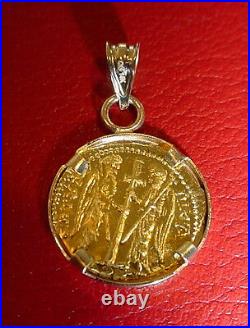 Leo the wise 22 Karat Gold Byzantine-type Coin Pendant Medal 17mm