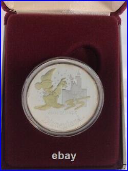 Limited Edition Disney 1 Oz Silver 24K Gold Coin, 35 years of Magic, 1955-1990