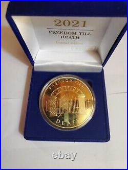 Limited Edition Large Freedom Till Death 2021 Gold Grim Reaper Coin Very Rare