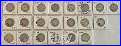 Look- 21 Piece- Silver Barber Half Dollar Collection, See Silver & Gold Coins