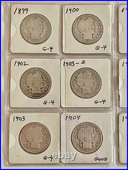 Look- 21 Piece- Silver Barber Half Dollar Collection, See Silver & Gold Coins