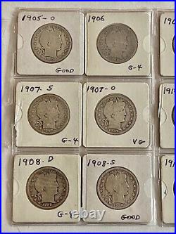 Look- 21 Piece- Silver Barber Half Dollar Collection, See Silver & Gold Coins