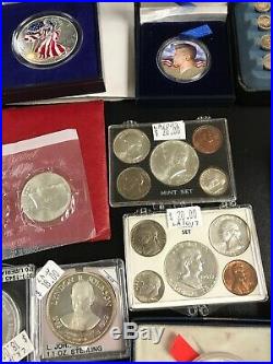 Lot 30 US Silver Gold Coin Collection Peace Morgan Ike American Eagle. 999 90%