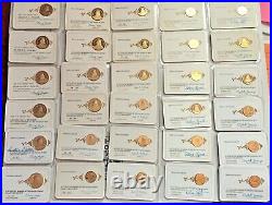 Lot of 30 1971 to 2000 Franklin Mint Charter Member Coins/24K Gold over Sterling