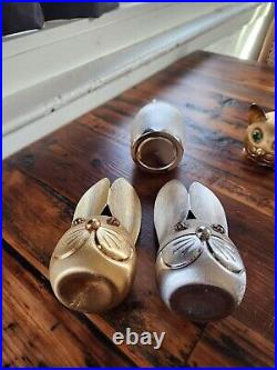 Lot of Six (6) Vintage Napier Metal Coin Banks Brushed Metal Silver Gold Eyes