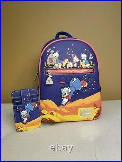 Loungefly Disney DuckTails Gold Coins Backpack and Cardholder Set NEW