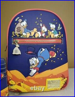 Loungefly Disney DuckTails Gold Coins Backpack and Cardholder Set NEW