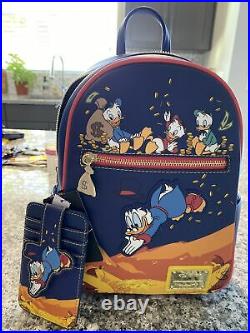 Loungefly Ducktales Scrooge McDuck Gold Coins Mini Backpack and Cardholder NWT