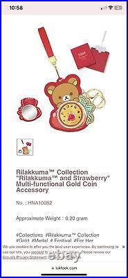 Lukfook Rilakkuma Collection Rilakkuma and Strawberry 999.9 Gold Coin Accessory