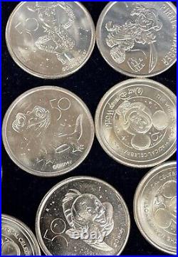 MAKE OFFER-Disney World 50th Anniversary Golden Coin Lot, R2D2, Woody. 17 Coins