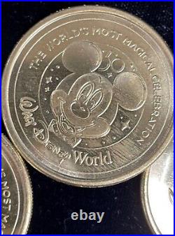 MAKE OFFER-Disney World 50th Anniversary Golden Coin Lot, R2D2, Woody. 17 Coins