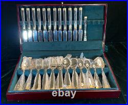 MCM Wallace Gold Coin Flatware in Wood Case Collectible