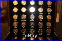 Macquarie Mint 50 US State Quarters Coin Collection Gold Plated With Wooden Box